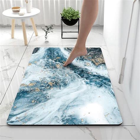 Diatomaceous Earth Bath Mat Super Absorbent Toilet Door Quick-Drying ...