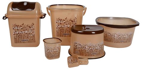 Nayasa Funk Bathroom Set 6-Pieces - Bucket (25 litres) with Mug (1.5 ...