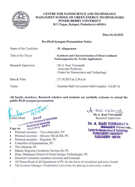 Pre-Ph.D. Synopsis Presentation Notice of Mr.D.Alagarasan on 27.10.2015 ...