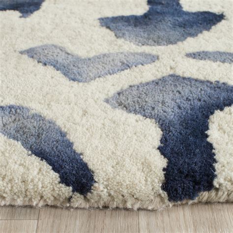 Elegant Blue Floral Medallion Wool Area Rug - Custom Sizes Available ...