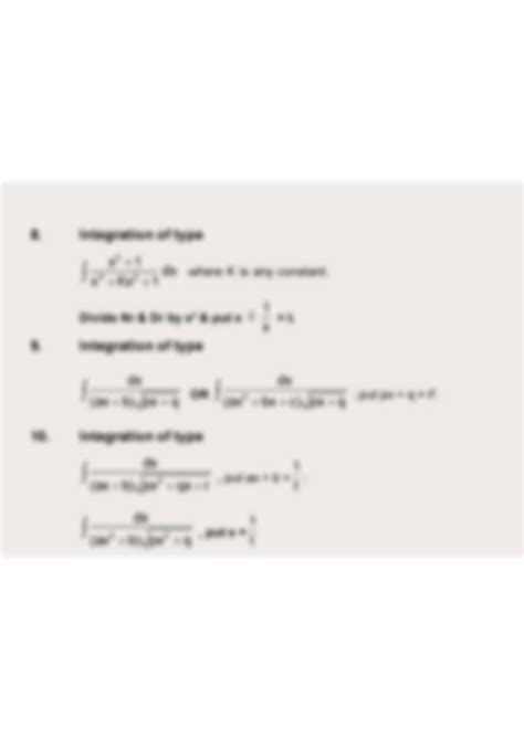 Image result for Basic Formula Indefinite Integration