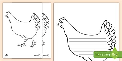 Little Red Hen Writing Template