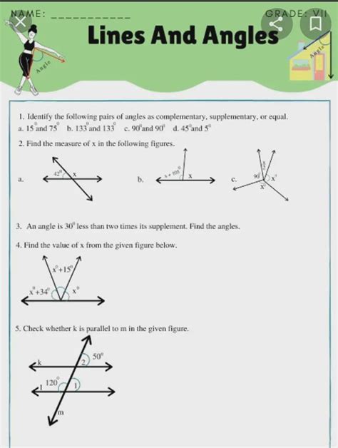 1. Identify the following pairs of angles as complementary ...