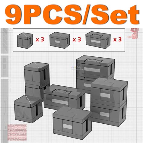 Buy MOC WWII Military Base Weapon Barrier Roadblock Box Scene Building ...