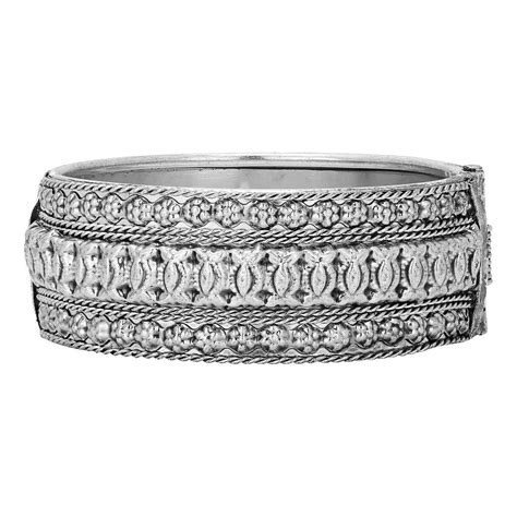 Buy Adwitiya Women Silver Plated Embellished Designer Hand Cuff Online