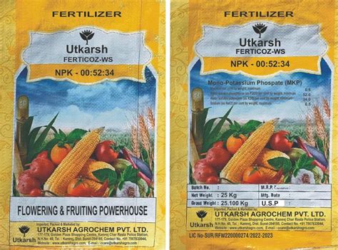MKP 00 52 34 - Mono Potassium Phosphate, 100% Water Soluble Foliar Spr