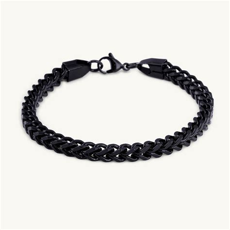 Shop Black Curb Chain Black Bracelet for Men - PALMONAS