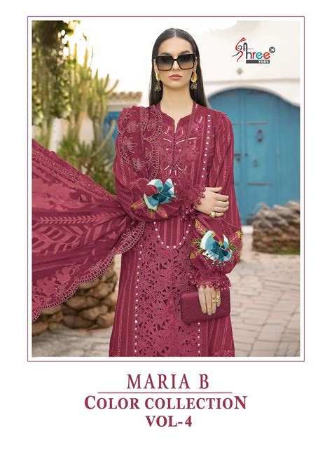 SHREE FABS MARIA B COLOUR COLLECTION VOL 4 COTTON HEAVY EMBROIDERY ...