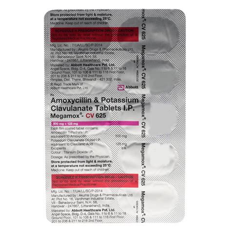 Megamox-CV 625 mg Tablet | Uses, Side Effects, Price | Apollo Pharmacy