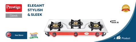Prestige Sleek Stainless Steel L.P Gas Stove, 3 Burners, Manual ...