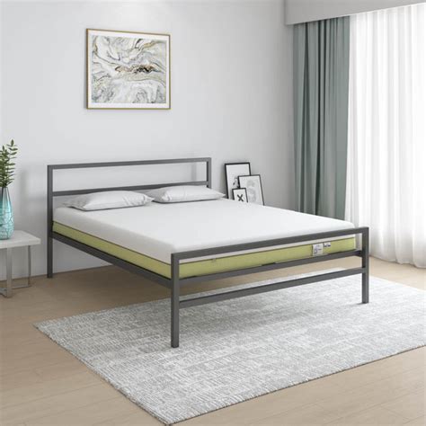 Buy Striker Metal Bed (Black) + Ecoair Latex Mattress (King) | Nilkamal ...