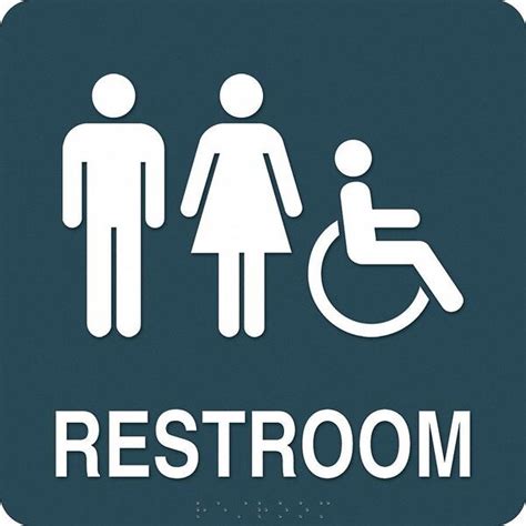 Intersign Restroom, 8" W x 8" H ALTC-RG62 COLONIAL BLUE | Zoro