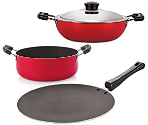 Buy Nirlon Non-Stick Aluminium 3 Layer Coated Gas Compatible Durable ...
