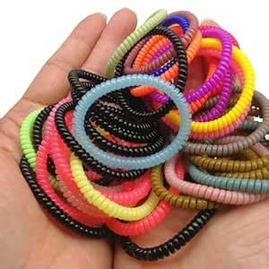 Spiral Hair Ties, 24PCS Elastic Ponytail Holder Hair Ring Hair Rubber ...