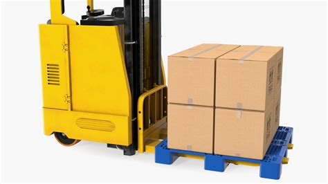 Yale Electric Forklift with Pallet and Boxes 3D model | 3D Molier ...