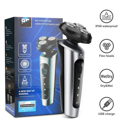 Buy Men's Electric Shaver Rechargeable Bald Head Rotary Beard Shaving ...