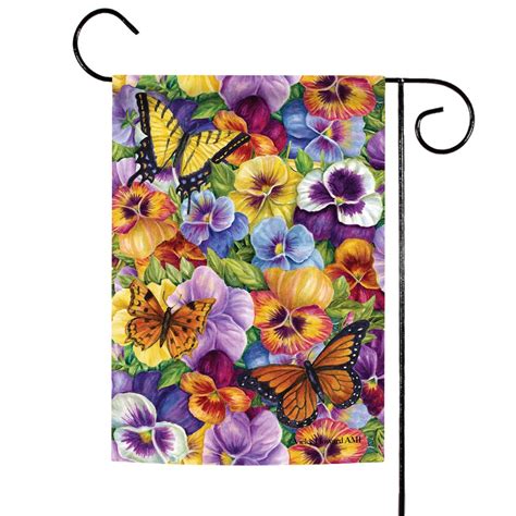 Pansy and Butterfly Decorative Flower Flag, Size: 12 in x 18 in | Michaels