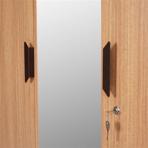 Nilkamal Milford 3 Door Wardrobe With Mirror (Urban Teak)