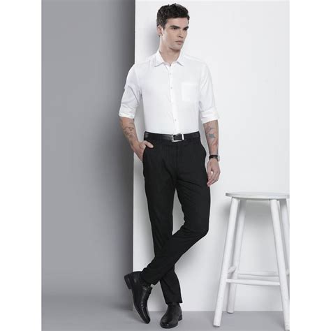 Buy The Indian Garage Co Men Slim Fit Solid Full Sleeves Cutaway Collar ...