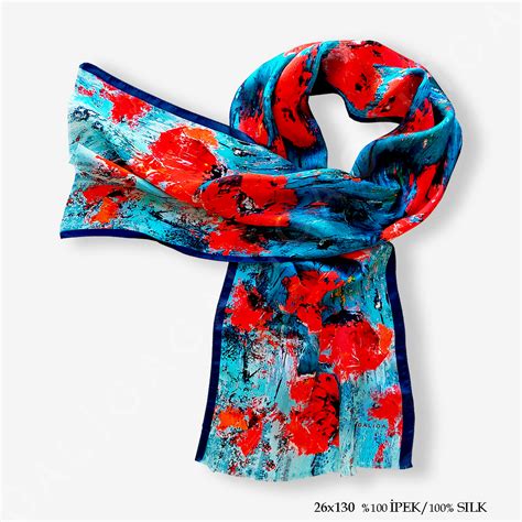 'Gelincik 130' İpek Fular