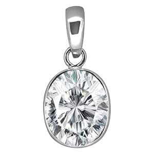 JAGDAMBA GEMS GEMS Natural 12.38 Carat White Zircon Pendant/Locket ...