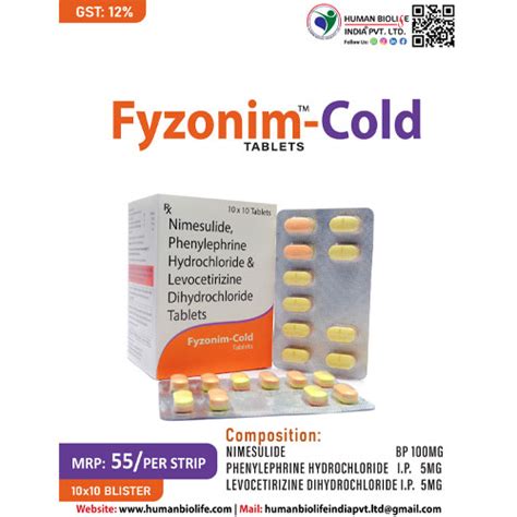 FYZONIM-COLD TABLETS Human Biolife India Pvt. Ltd.