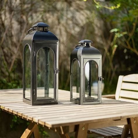 Buy Large Luxury Modern Lanterns Decorative Tall 20 Inches Black Metal ...