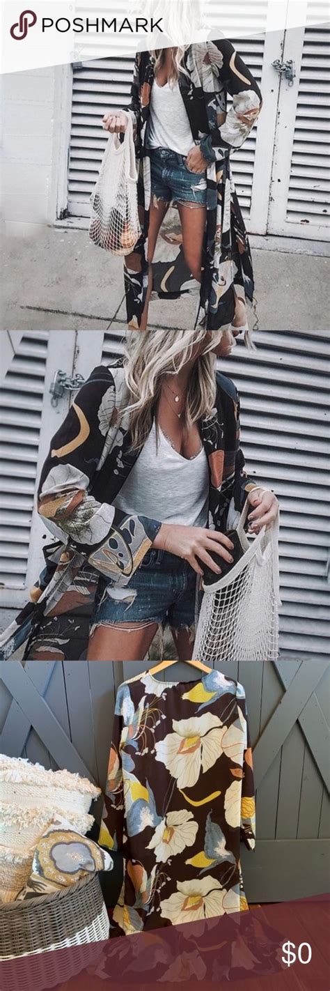 Long floral maxi kimono | Maxi kimono, Floral kimono cardigan, Hippie ...