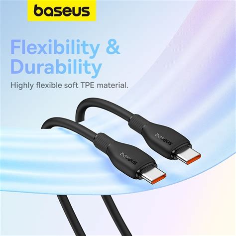 Baseus Pudding Series Fast Charging Cable Silicone Cable 100W Type-C t ...