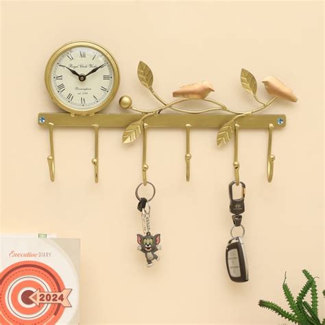 Buy VEDAS Mystical India Metal Bird on Tree Wall Accent with Hooks and ...