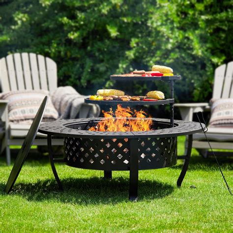 Amazon.com : fissfire 42-inch Fire Pit for Outside with 2 Grills ...