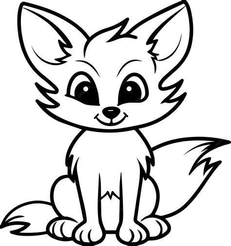 Premium Vector | A Fox Colouring Pages for kids vector illustration