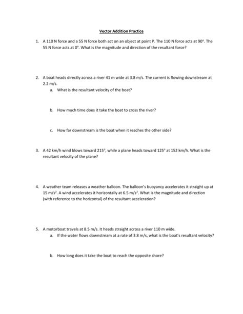 Image result for Vector Addition Practice Problems Using Diffrent Angle