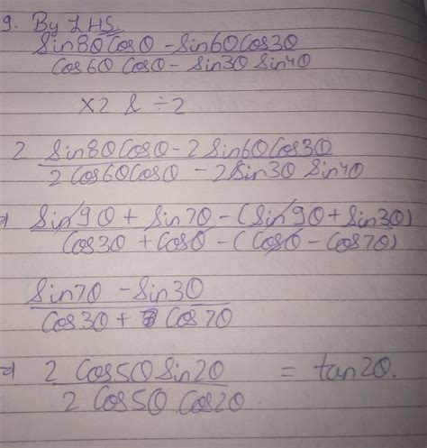 sin 8 theta cos theta - sin 6 theta cos 3 theta/ cos 2 theta cos theta ...