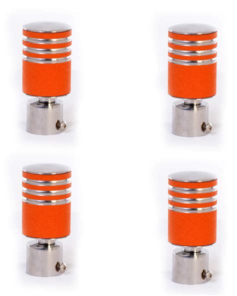 Rotomac Stainless Steel Curtain Finials with Heavy Supports Set of 4 ...