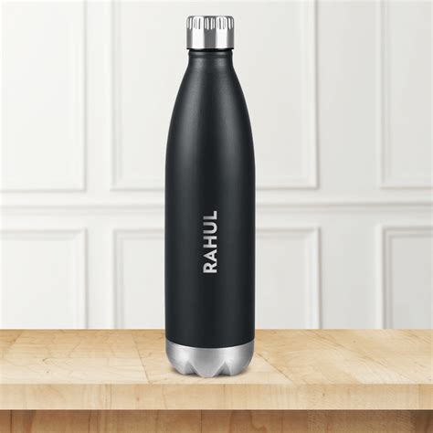 Borosil Double Wall Vacuum Insulated Bolt Bottle 500 ml, Matte Black