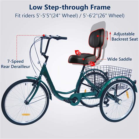 Buy Foxtell Adult Tricycles, Three Wheel Cruiser Bike for Adults Women ...