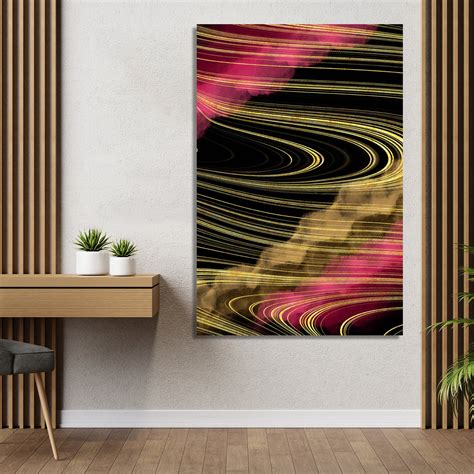 Vibrant Beautiful Black and Golden Canvas Painting - Abstract Art Canv ...