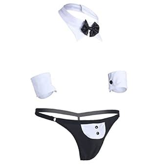 Buy NIMRA FASHION Men's Thong Costume with Bow Tie and Hand Cuff Panty ...