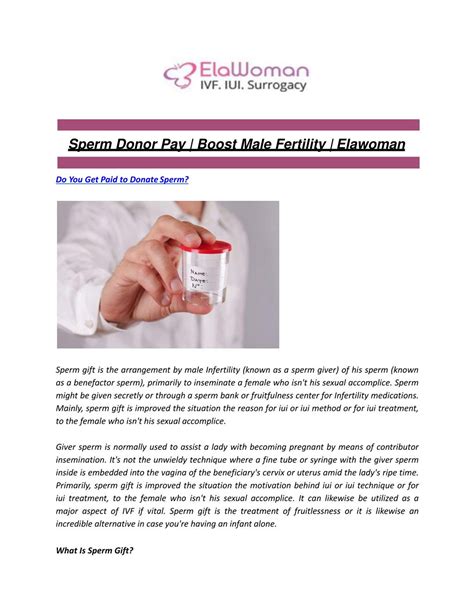 PPT - Sperm Donor Pay | Boost Male Fertility | Elawoman PowerPoint ...