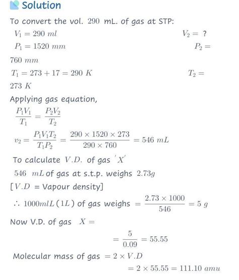 Calculate the relative molecular mass [molecular weight] of 290 ml. of ...