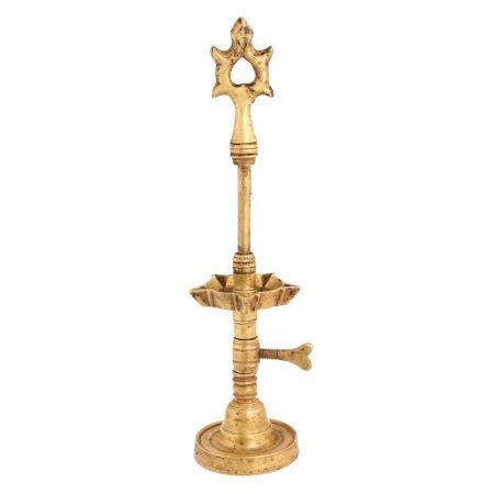 Handmade Golden Brass Oil Lamp South Indian Inauguration Lamp