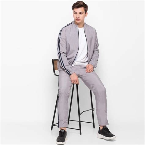 Men Grey Solid Tracksuit - Spinwaresystem Private Limited