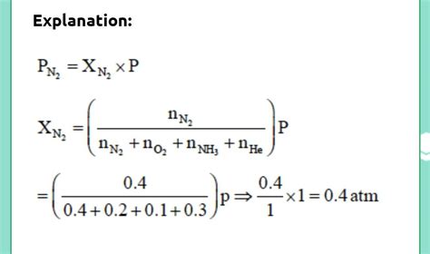 In a flask of volume 'v' litres, 0.2 moles of o2, 0.4 moles of n2,0.1 ...