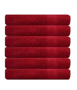 Akin Towel Cotton Hand Towels, Red - Set of 6 : Amazon.in: Home & Kitchen