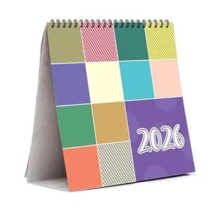 Paper Plane Design 2026 Desk Calendar – 8x8 Inch Color Block Table ...