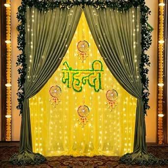 SpecialYou.in Mehendi Decoration Setup With Yellow & Green Chiffon Like ...