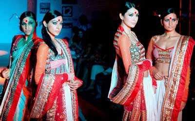 A model displays a creations during Kolkata Fashion Week '09 on April 4 ...