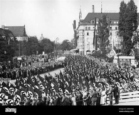 View at the Bahnhofsplatz during the march of the political ...