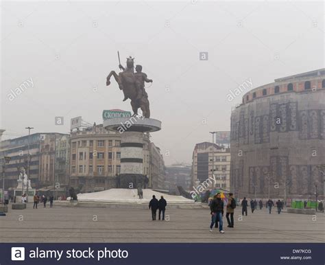Warrior on a Horse, Alexander the Great statue in Skopje, Macedonia ...